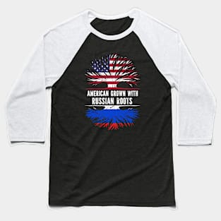 American Grown with Russian Roots USA Flag Baseball T-Shirt